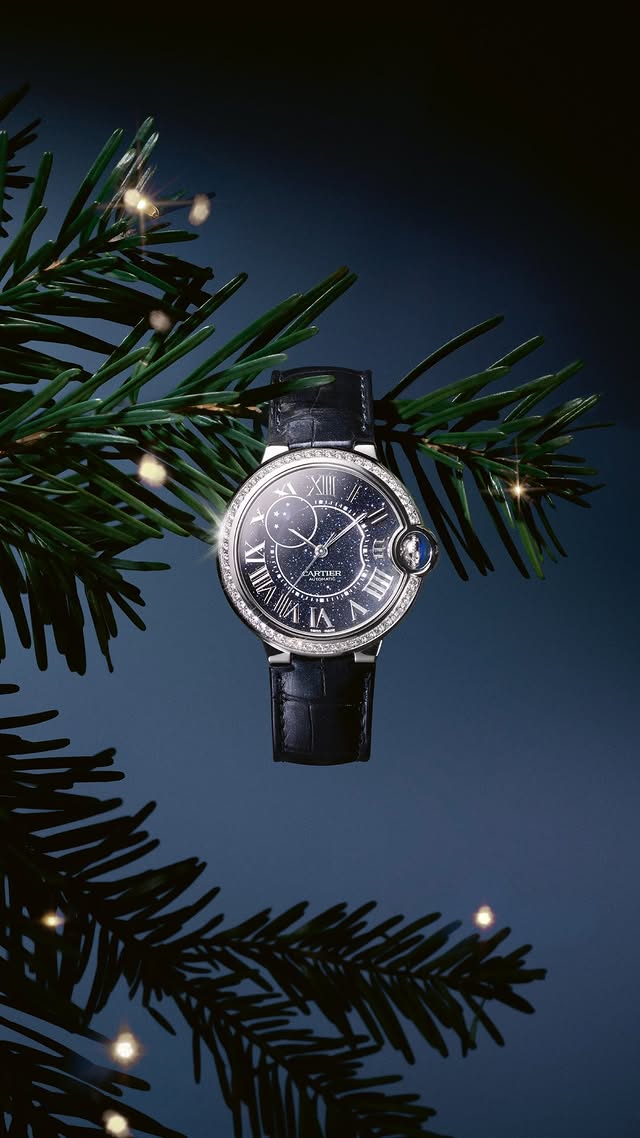 Instagram post by @cartierwatchcommunity for Cartier. Caption reads: Ballon Bleu de Cartier captivates with an....