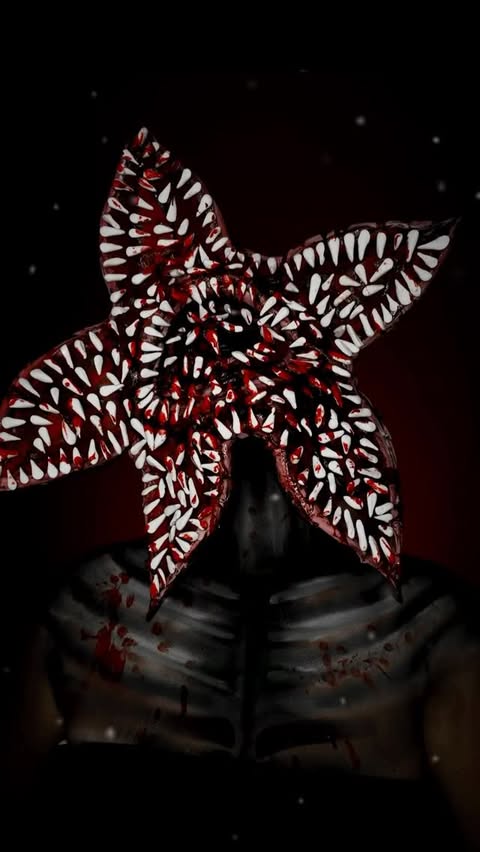 Instagram post by @dehsonae for Mehron Makeup. Caption reads: Demogorgon 🩸🖤 Definitely a trust the process....