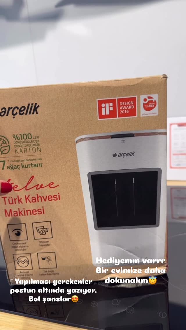 Instagram post by @sibelin_kahvesunumlari for arcelik. Caption reads: Çok güzel bir hediyeyle geldim kızlar💃
Yine bir....