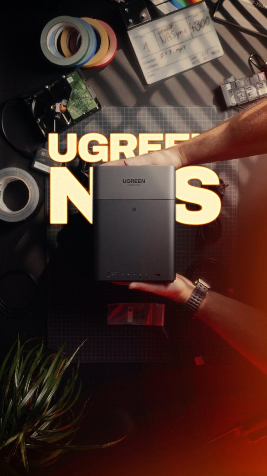 Instagram post by @247.mp4 for Ugreen. Caption reads: Unboxing the @ugreen_de DH4300 Plus NAS! A dream....
