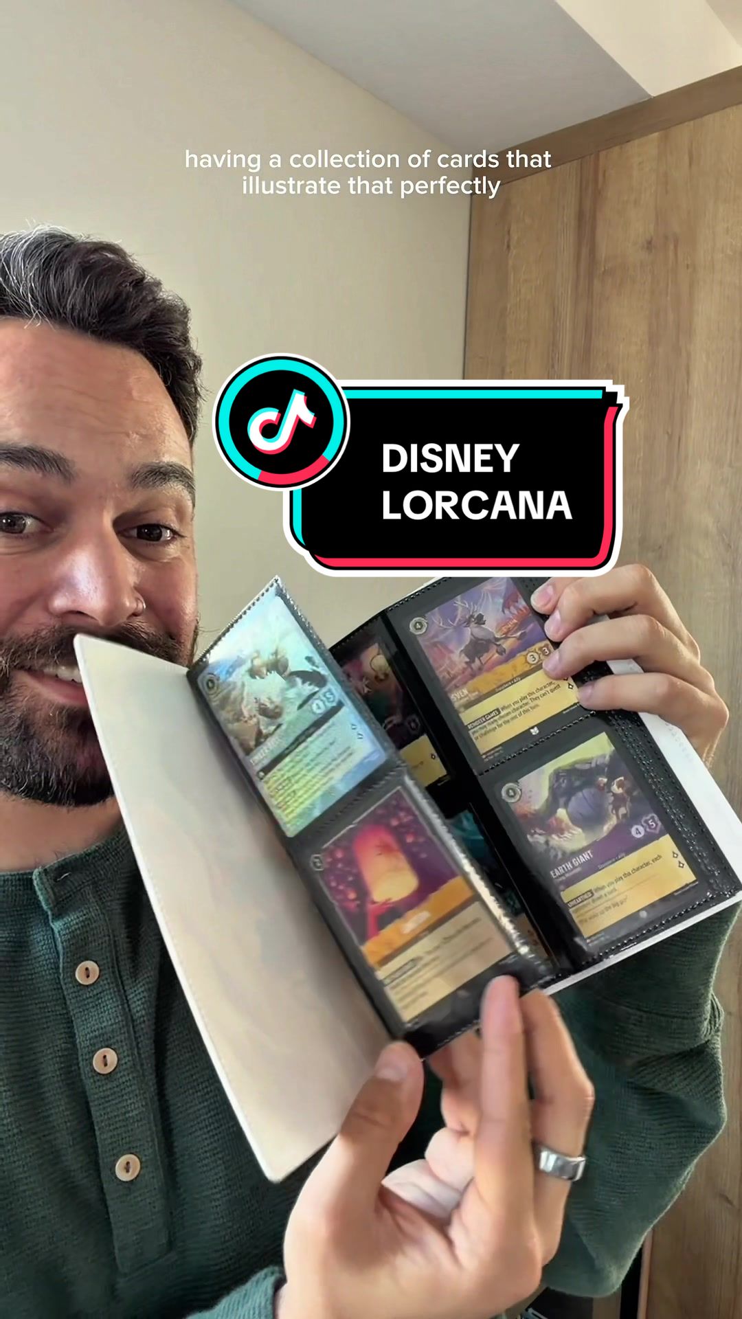 TikTok post by @blakesilva for Ravensburger. Caption reads: #AD The new Disney Lorcana Collection Starter Set....