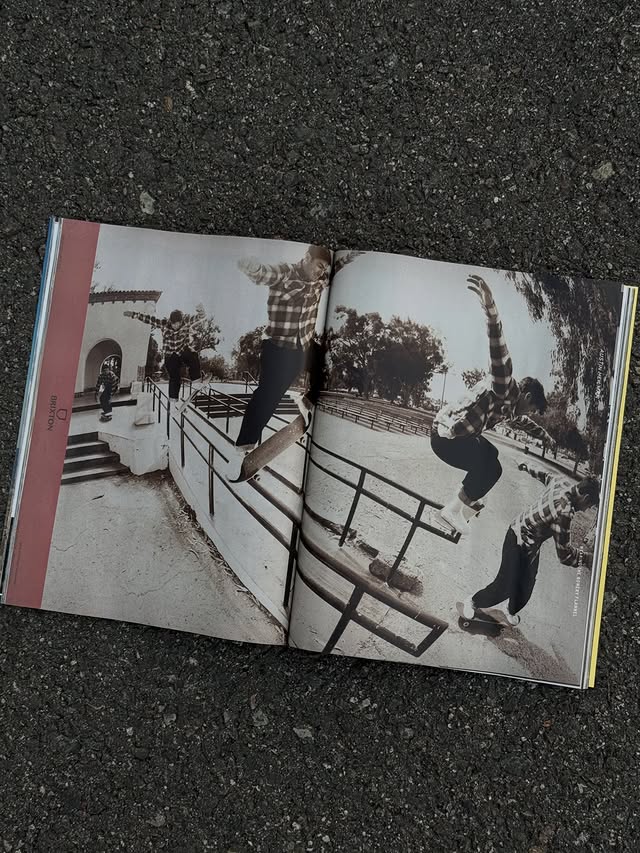 Instagram post by @austin_heilman for Brixton. Caption reads: @brixton Ad in the March issue of thrasher shot....
