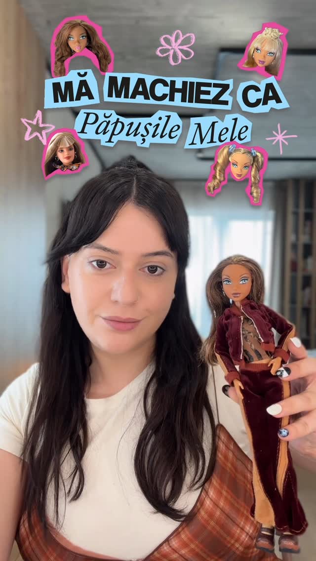 Instagram post by @reallyrux for Notino Romania. Caption reads: New series: Mă machiez ca păpușile mele ✨. Și....