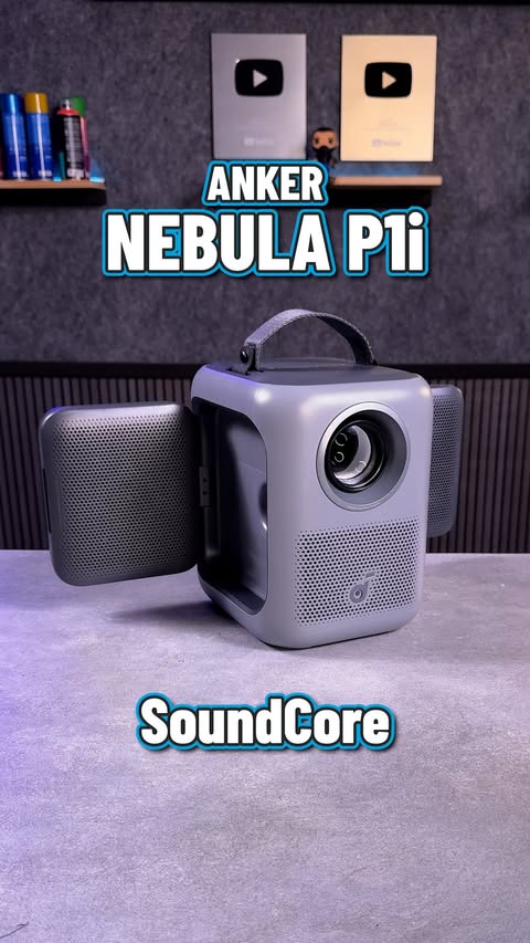 Instagram post by @rafaelzagobr for Soundcore. Caption reads: [...] no Brasil Projetor ANKER Nebula P1i....