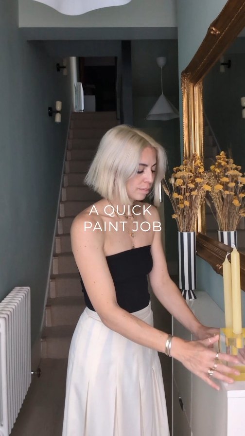 Instagram post by @thisismothership for YesColours. Caption reads: We had a leak in our hall which meant a paint job....