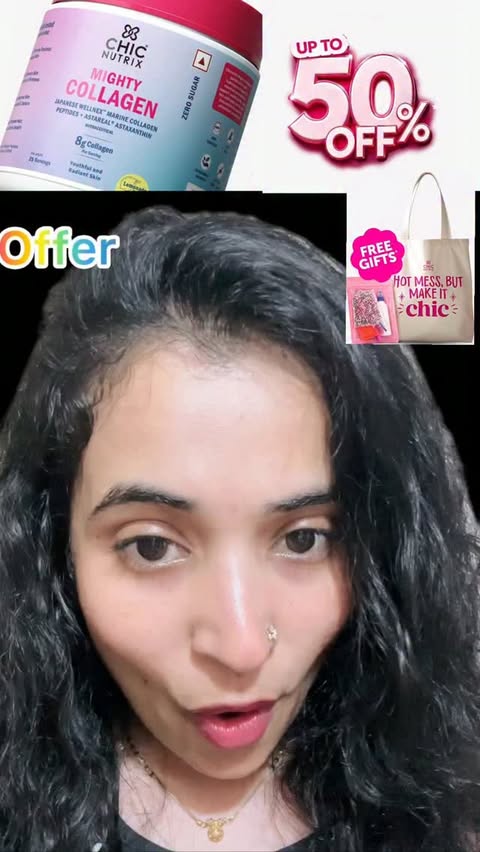 Instagram post by @swe7956 for Chicnutrix. Caption reads: #ad | Use my code SUSHMI26 💖✨ Collagen lovers,....
