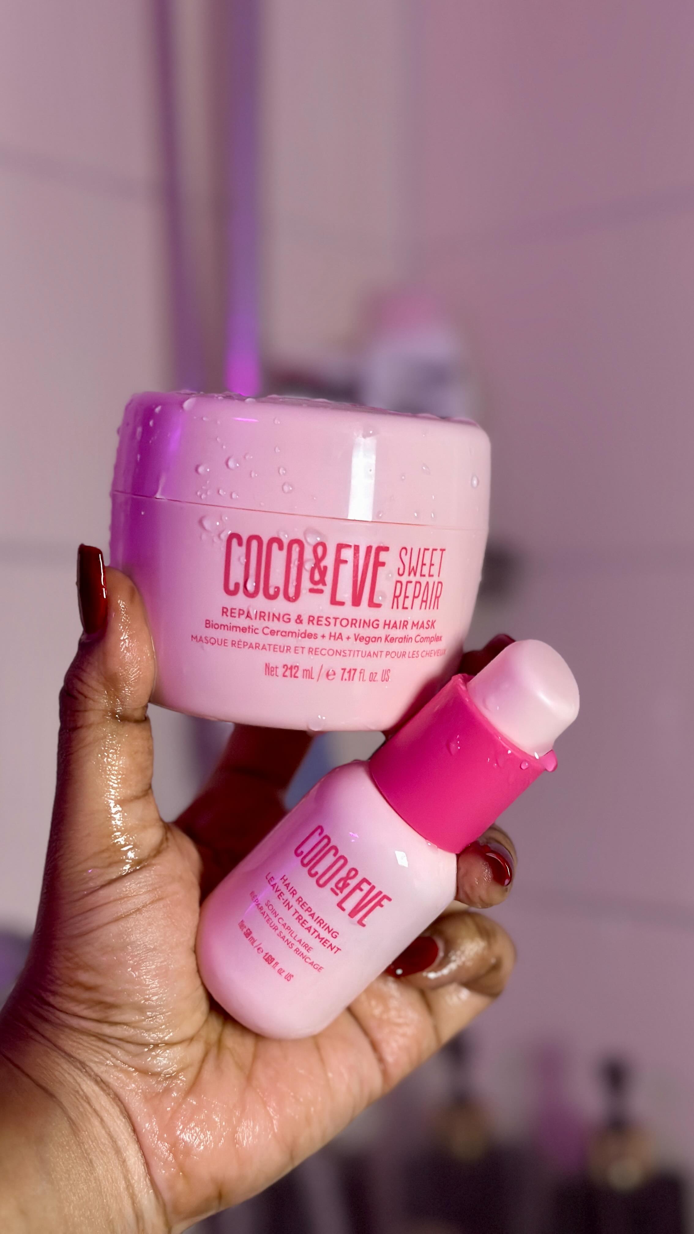 Instagram post by @_kendimbae for Cocoandeve. Caption reads: Hair washdays ft @cocoandeve 
💗🫧

🫧Coco & Eve....