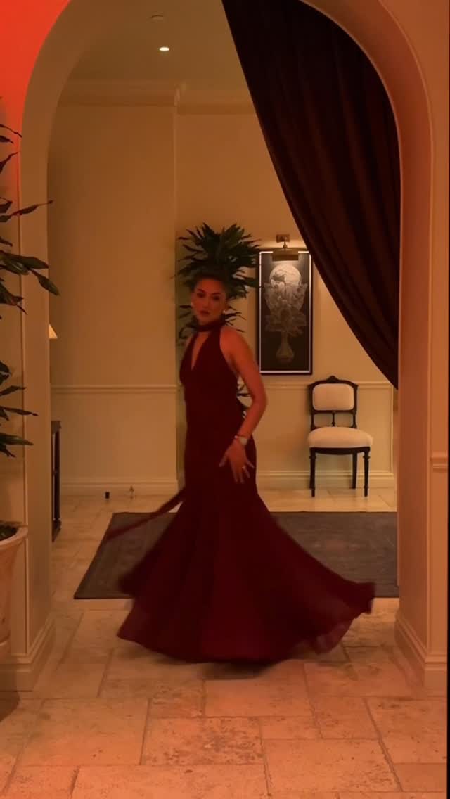 Instagram post by @rashna_kutwaroo for Dynamite Clothing. Caption reads: Found THE holiday dress! Stunning, stylish,....