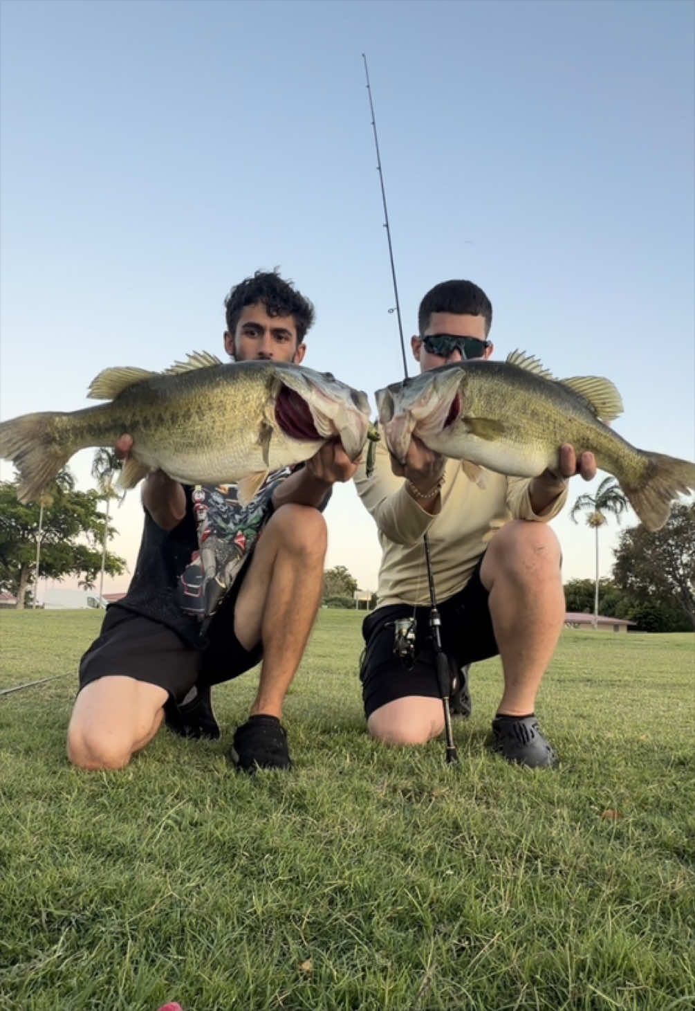 TikTok post by @duran2slippery for Beyond Braid. Caption reads: Giant FL Bass Double Up 🌴 - @Beyond Braid 8x....