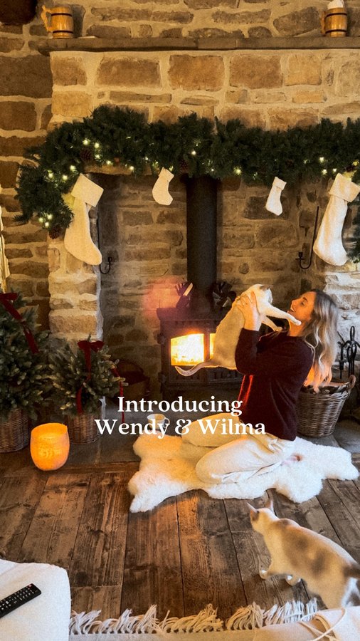 Instagram post by @emmiesfarm for KatKin. Caption reads: ad | Introducing my babies, Wendy & Wilma....