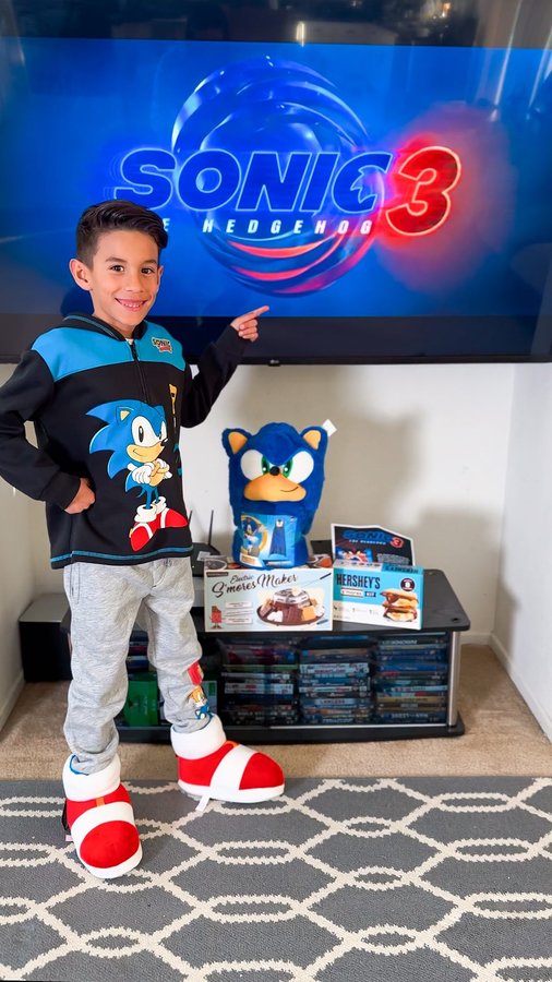 Instagram post by an influencer for Tallgirl PR. Caption reads: #Ad Check out Sonic 3💨now available to rent or....