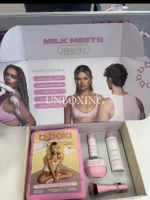 TikTok post by @leahwilson.14 for bBold Tan. Caption reads: Special package from @b•bold 😍😍😍 #unboxing #tan....