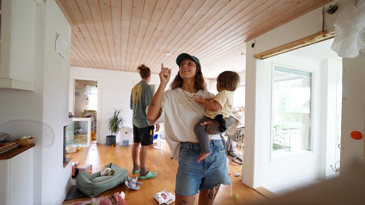 YouTube post by @ribecka1041 for Björn Borg. Caption reads: NU RIVER VI SKITEN - renoverar vårt hus del 3.