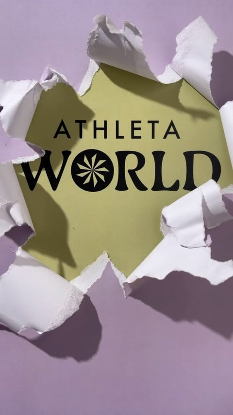 Instagram post by @daisychainfields for ATHLETA. Caption reads: [...] next weekend. Introducing Athleta World,....