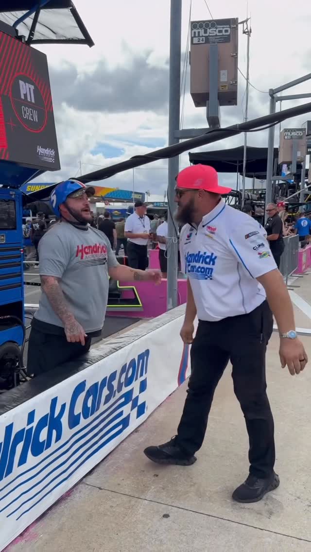 Instagram post by @danethegreatt for NASCAR. Caption reads: We got a race to win GUUYS! 🥴🏁 @nascar #comedy....