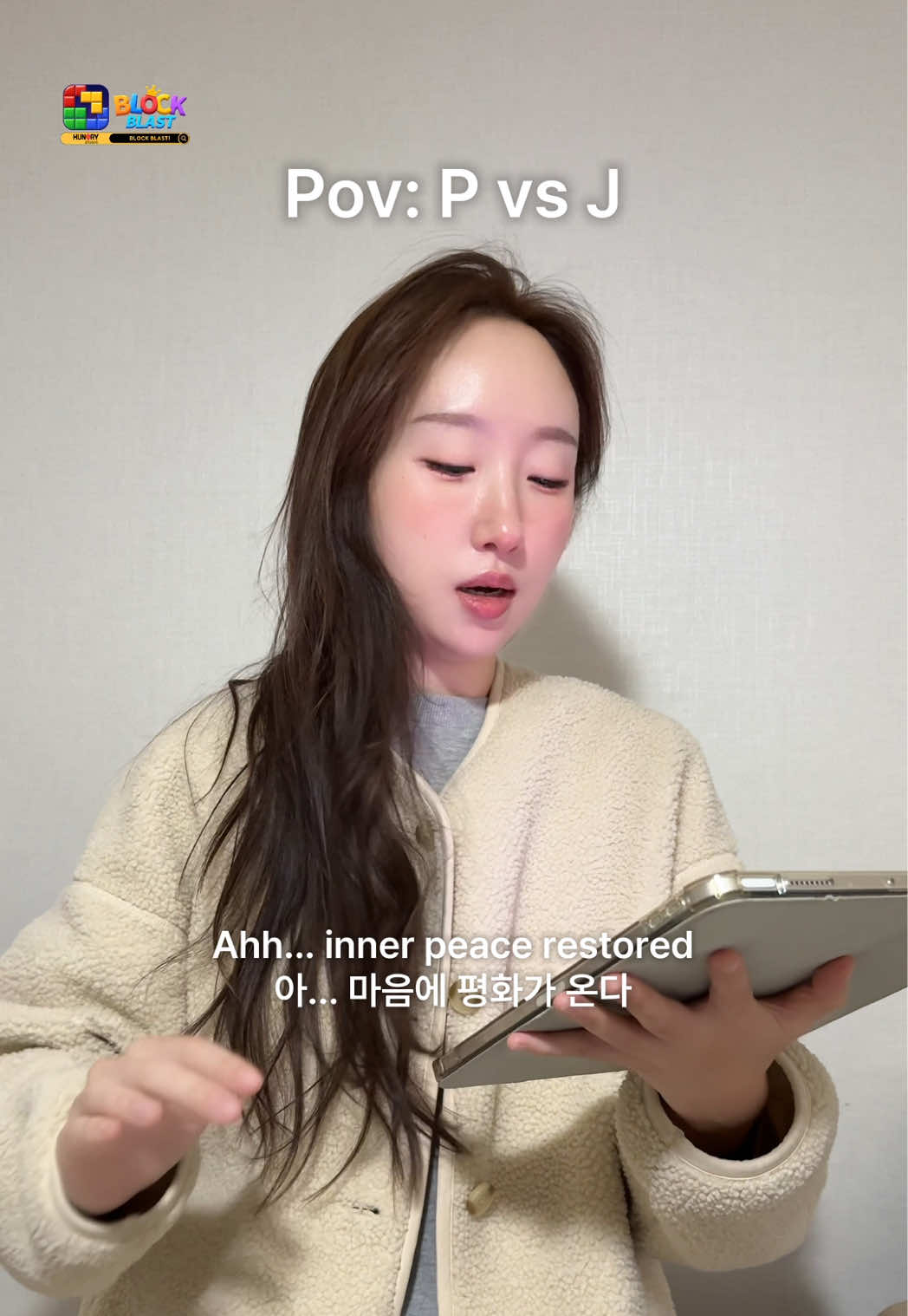 TikTok post by @sweeneypiano for Block Blast. Caption reads: Is this how J-types play too? #blockblast....