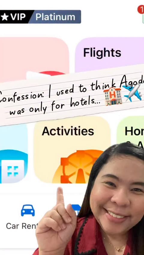 Instagram post by @maria.elena.belena for agoda. Caption reads: Confession: I used to think Agoda was only for....