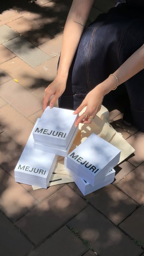 Instagram post by @shirleyyin_ for Mejuri. Caption reads: this is not a drill. @mejuri’s biggest sale of the....