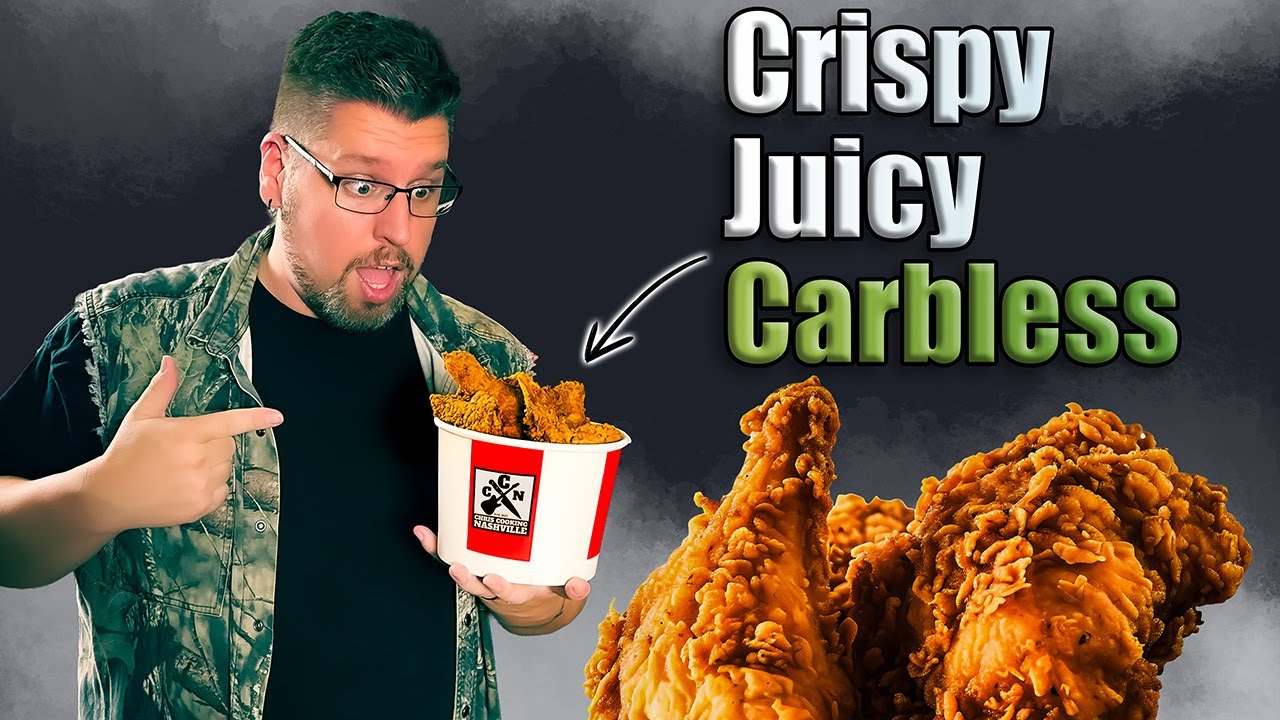 YouTube post by @ChrisCookingNashville for Keto Chow. Caption reads: I Made REAL Fried Chicken Without The Carbs And....