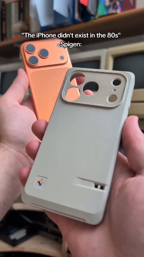 Instagram post by @emazamboni for Spigen. Caption reads: [...] the first two weeks). The case is called....