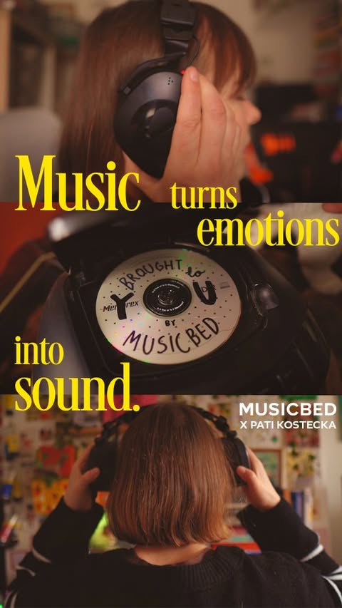 Instagram post by @pati.kostecka for Musicbed. Caption reads: Excited to share I’m now a Musicbed Friend of the....