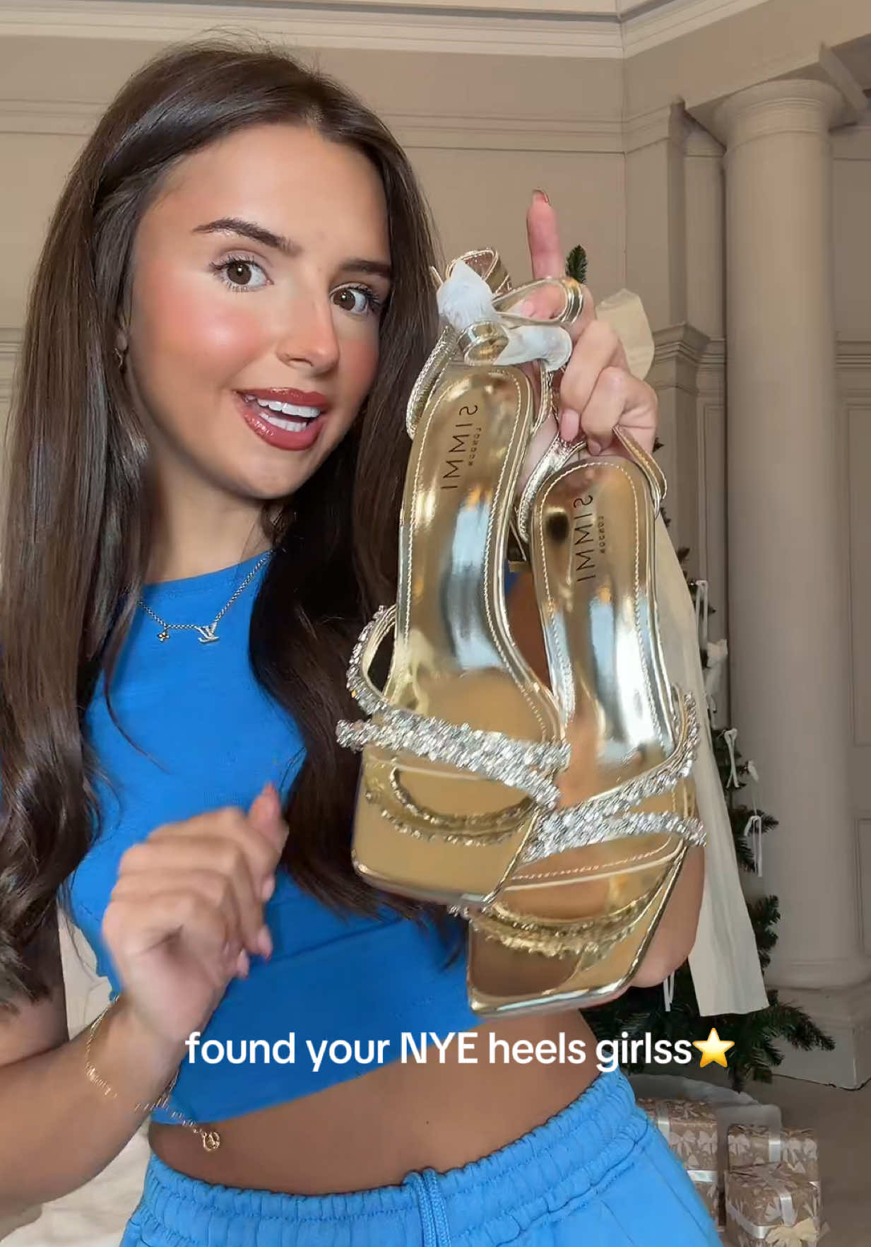 TikTok post by @summerchristiee4 for Simmi London. Caption reads: [...] heels for NYE i have you covereddd⭐️....