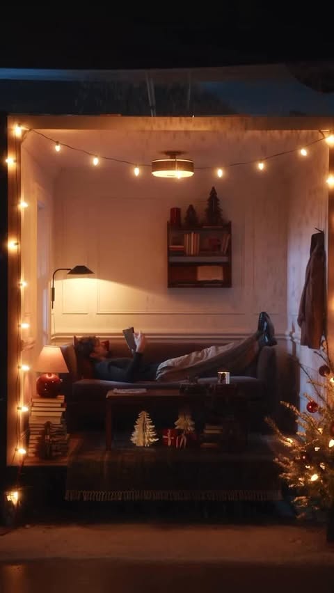 Instagram post by @tayrosen for West Elm. Caption reads: Created my ideal reading night with @westelm ❄️....