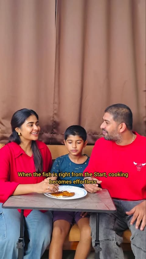 Instagram post by @amruthaabishek for Licious. Caption reads: [...] happy ♥️ Tharam Athu Nirantharam with....