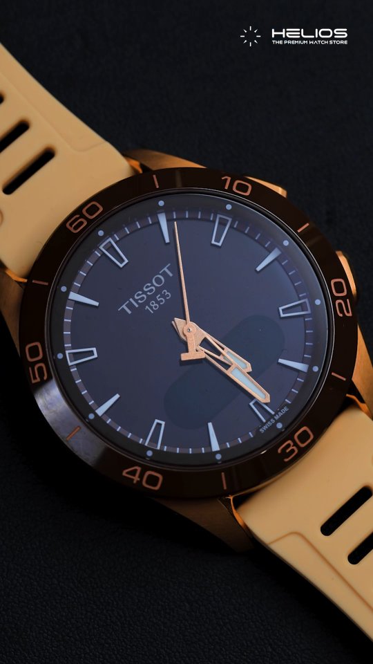 Instagram post by @helioswatches for TISSOT. Caption reads: Why blend in when you were born to stand out in....