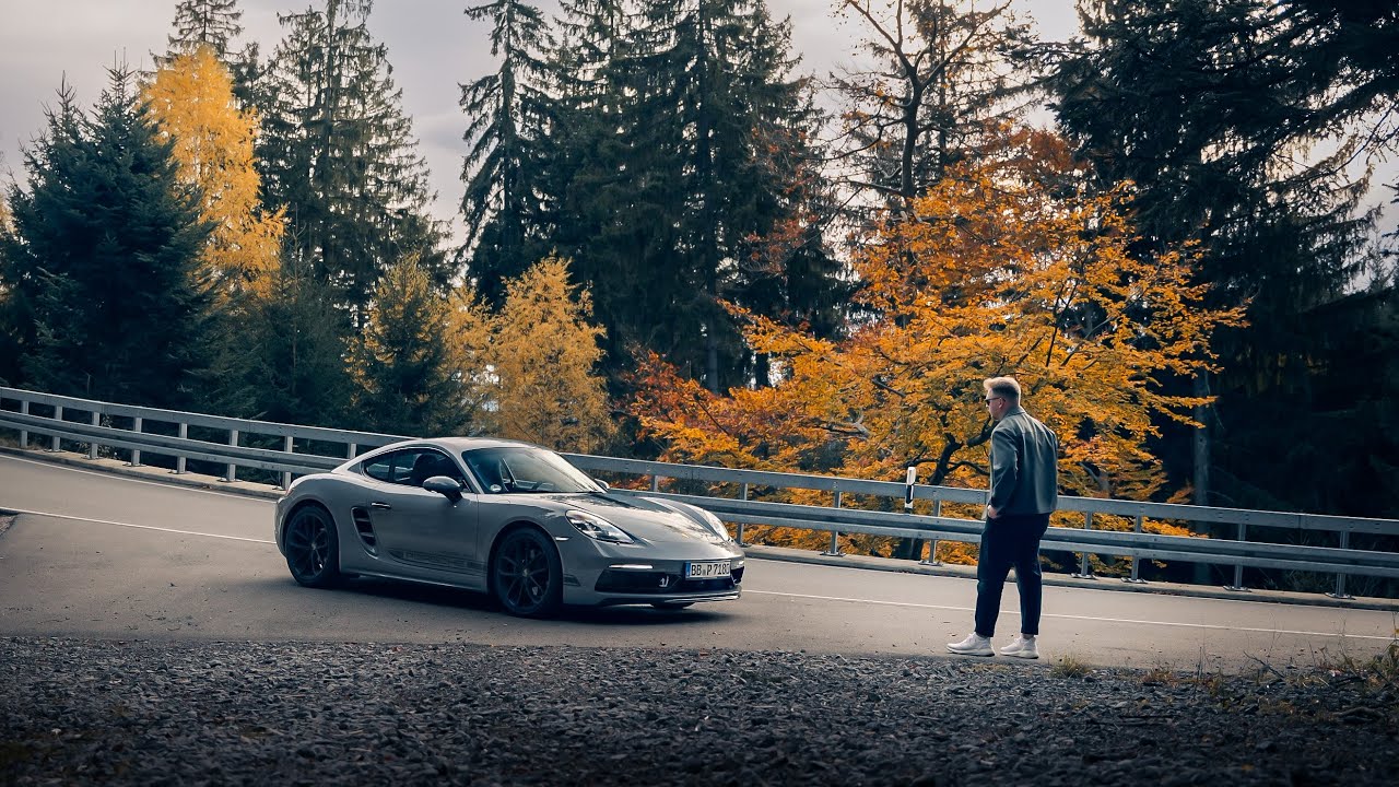 YouTube post by @Souldrives for CIGA Design. Caption reads: How good can a 2.0L Cayman be? Porsche 718 Style....