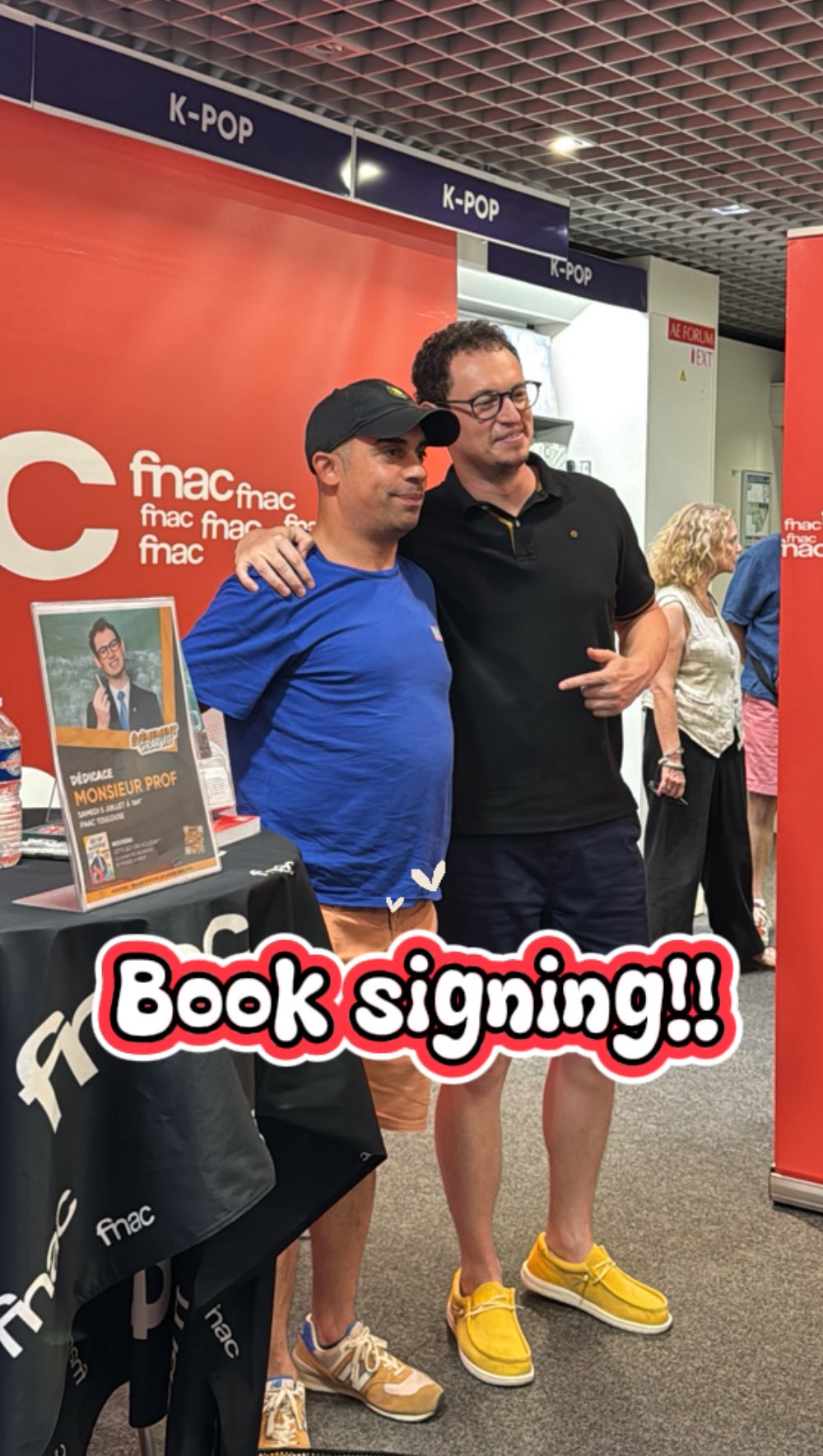 Instagram post by @monsieur_proff for Fnac. Caption reads: A real pleasure seeing everyone!! Thank you....