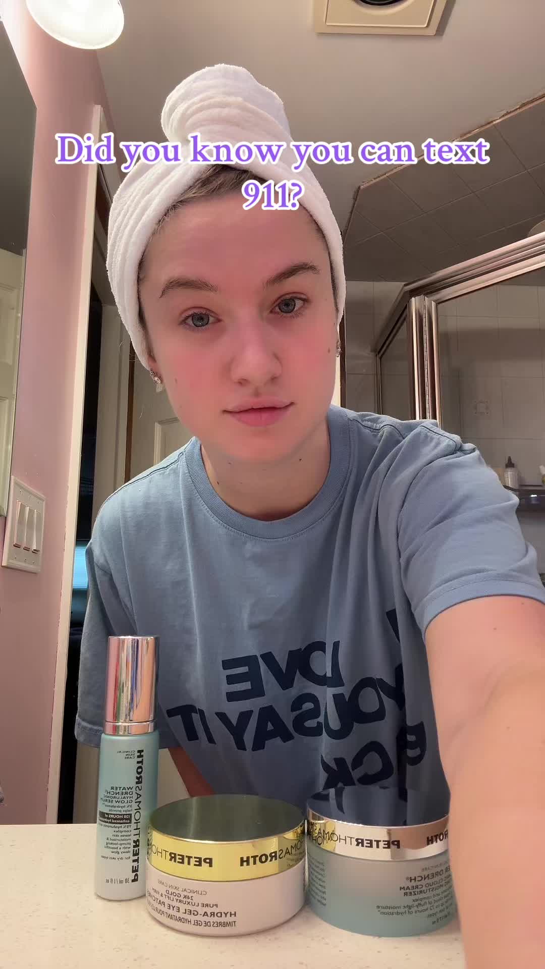 TikTok post by @caitlyn.cohen for LONELY GHOST. Caption reads: [...] #safety #911 #disability shirt from @LONELY....