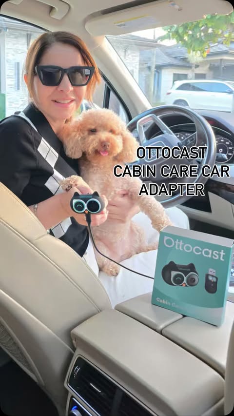 Instagram post by @selcensultanezirmik for OTTOCAST. Caption reads: The Ottocast Cabin Care Wireless CarPlay Adapter....