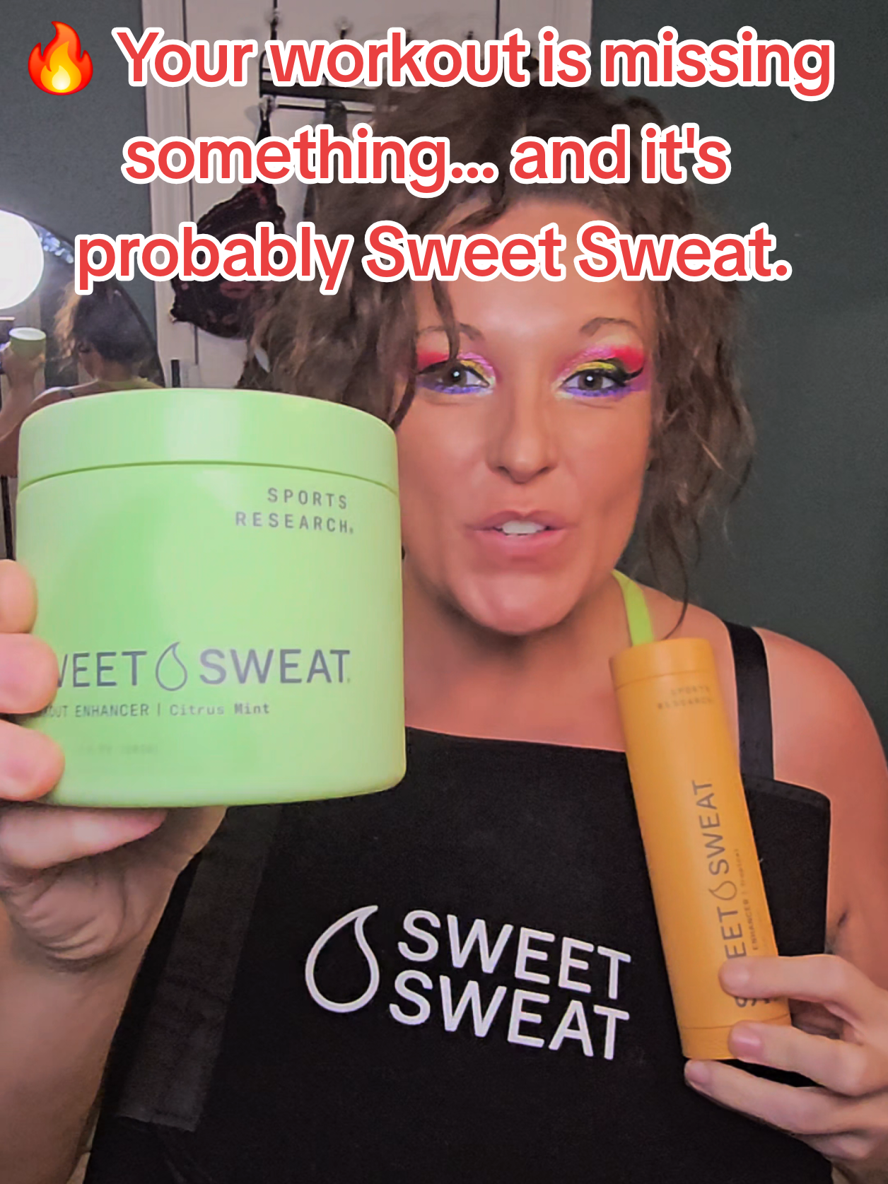 TikTok post by @janellj.1779 for Sweet Sweat. Caption reads: @Sweet Sweat If you're heading to the [...].