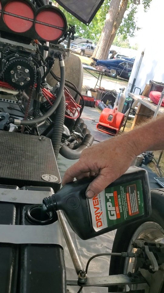Instagram post by @funnycarchaos for Driven Racing Oil. Caption reads: The products from @drivenracingoil drive the....