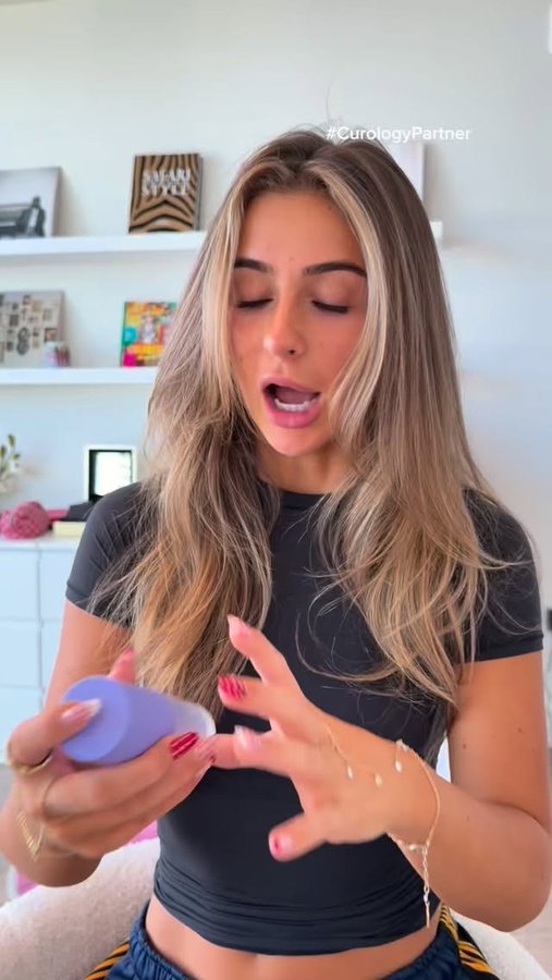 Instagram post by @rileysaurage for Curology. Caption reads: #curologypartner treating and priming at the same....