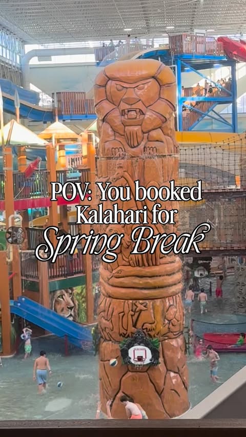 Instagram post by @chicago__moms for Kalahari Resorts & Conventions. Caption reads: Spring Break made easy! Did you know 86% of....