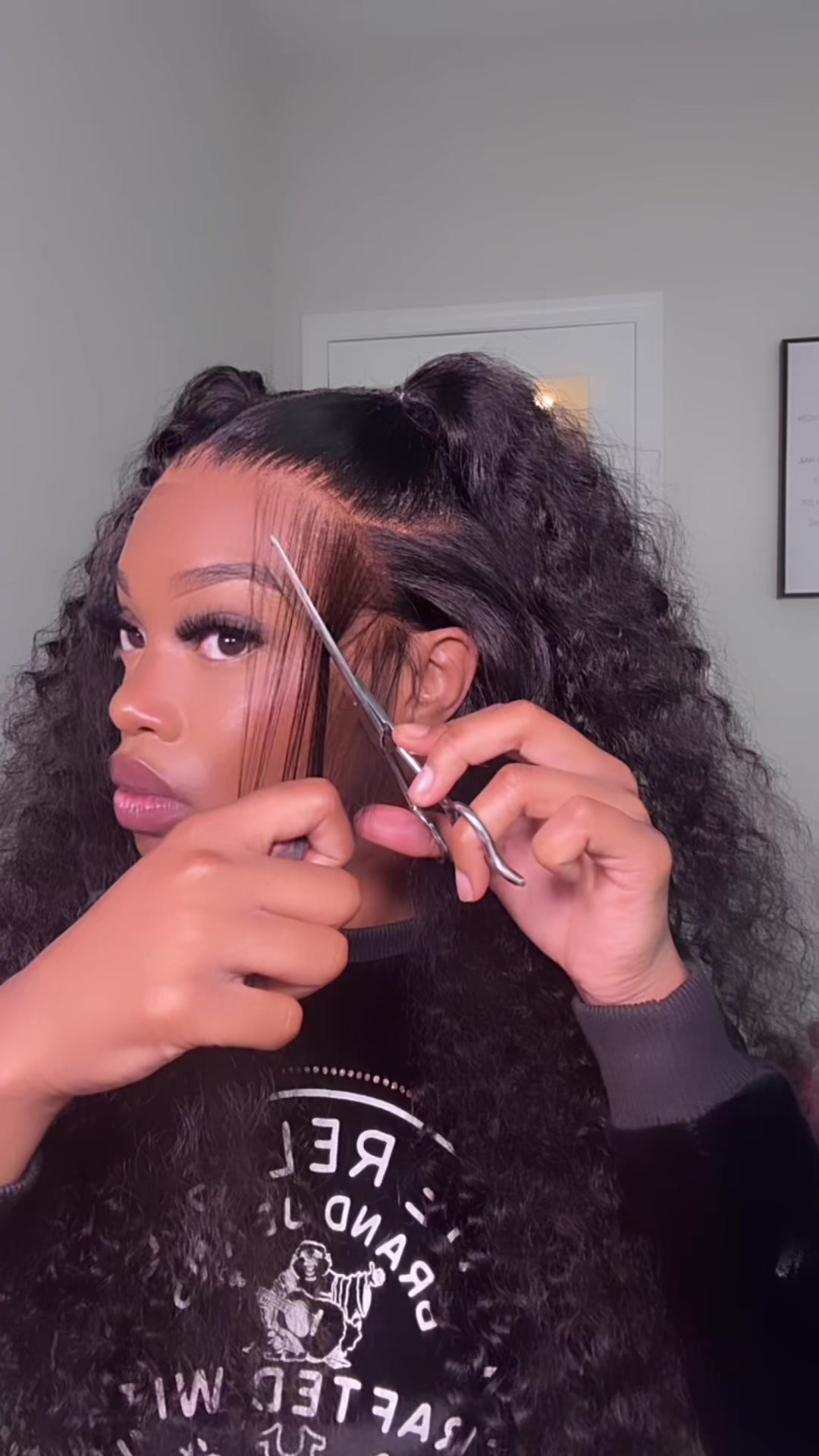 TikTok post by @iiamkerycee for OQHAIR. Caption reads: pt 2/2 @oqhairshop @OQHAIR 🔗 in my bio & orange....