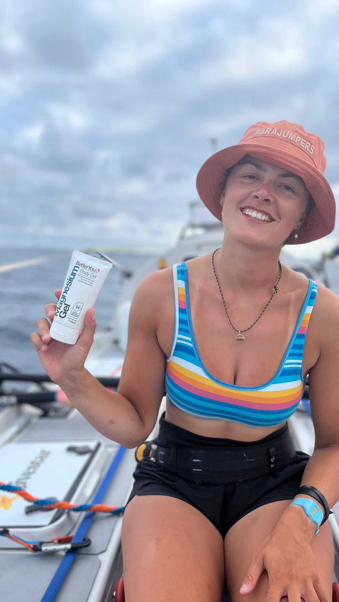 Instagram post by @seastheday2022 for BetterYou. Caption reads: Rowing across the ocean pushes every limit.....