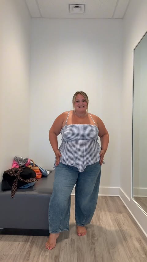 Instagram post by @thekatherinerae for Torrid. Caption reads: [...] 🤭 #fashion #plussize #reels #fyp....