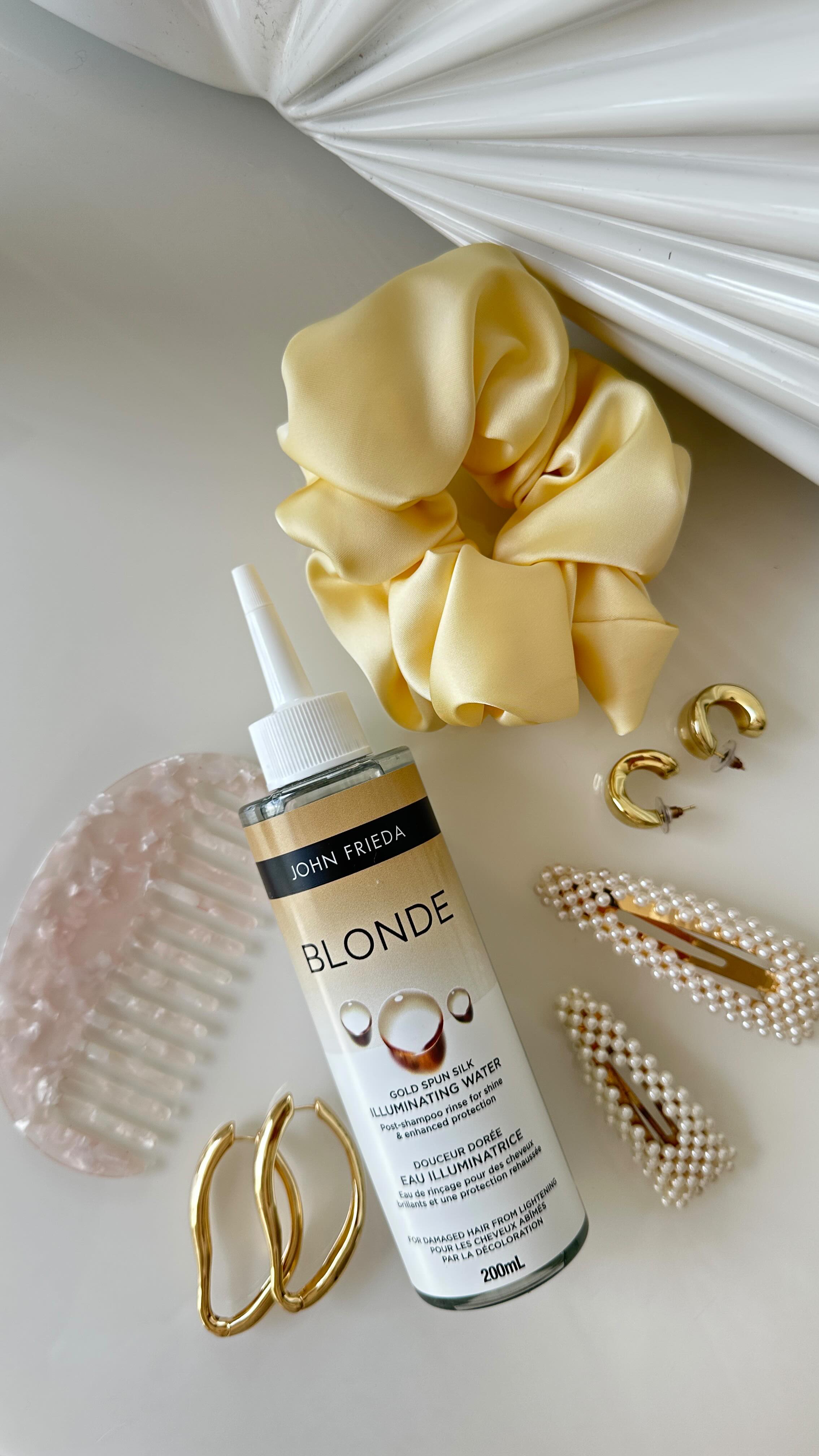 Instagram post by @foreverandaudrey for John Frieda. Caption reads: Blondes, we all know the struggle between keeping....