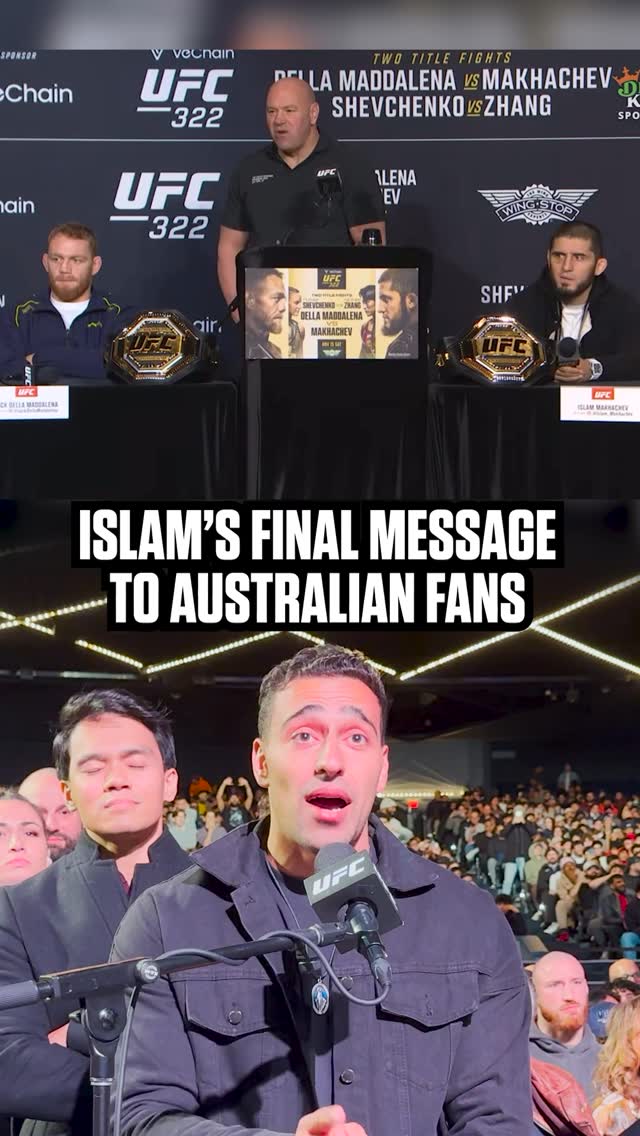 Instagram post by @jonbernardk for Kayo Sports. Caption reads: Islams Final Message to Australian Fans 🇦🇺

📺....