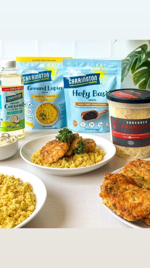 Instagram post by @clairebear_bites for Carrington Farms. Caption reads: Craving something quick, easy, and totally....