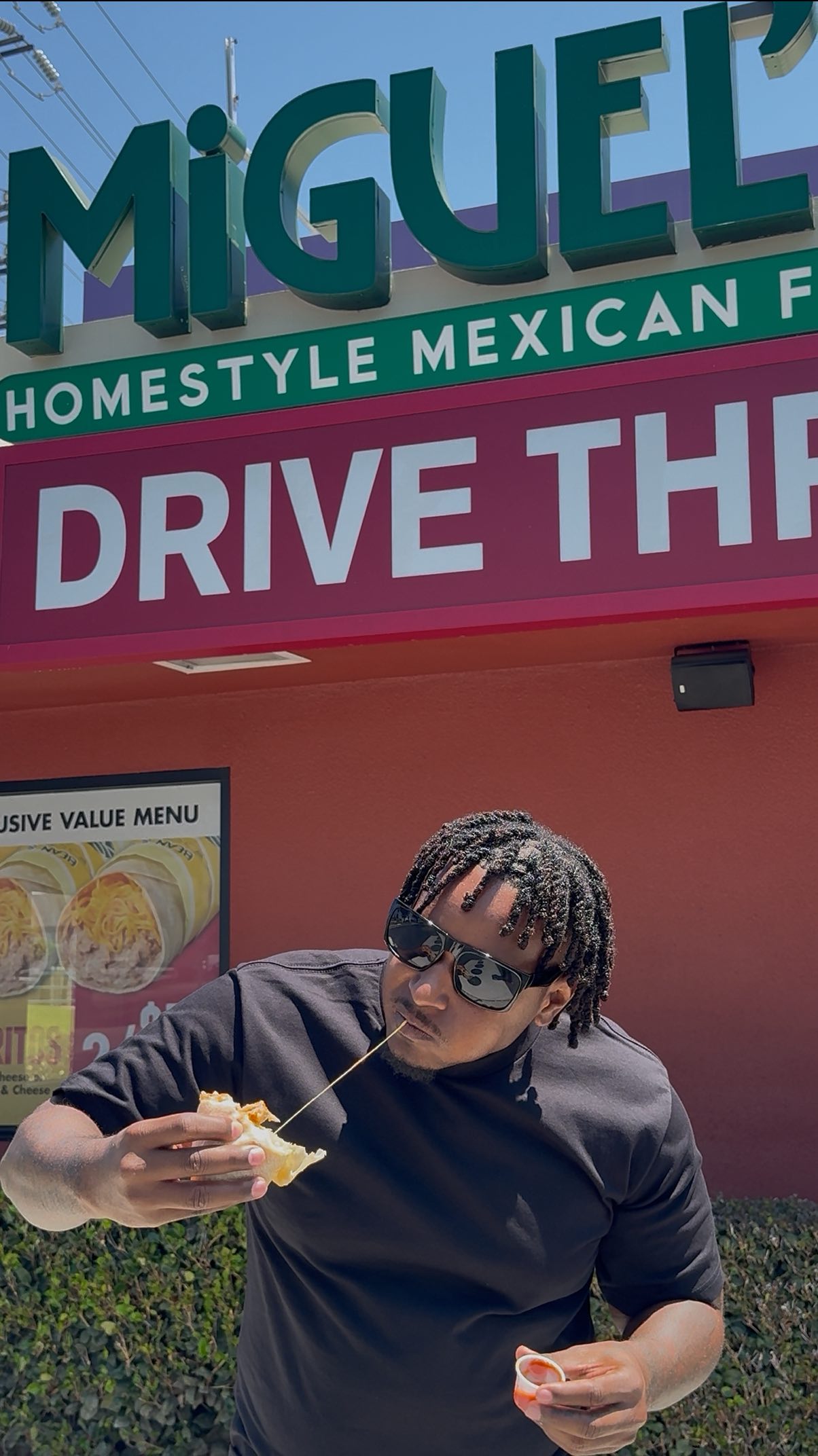 Instagram post by @taysfoodtour for Miguel's Jr. Caption reads: The best way to celebrate National Potato Day 🥔....