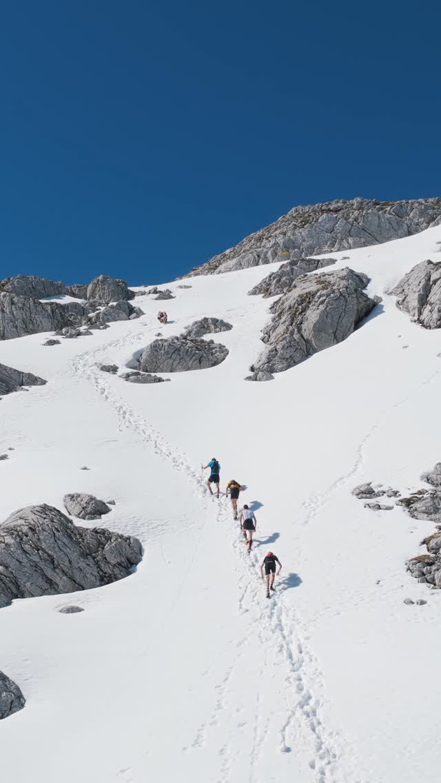 Instagram post by @skyrunningfederation for Merrell. Caption reads: WHAT. A. DAY. @hochkoenigman 

Epic vibes at the....