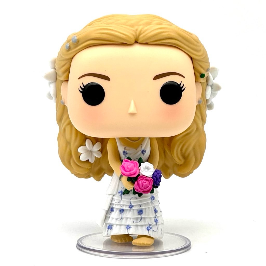 Instagram post by @funkopopsnews for Amazon Luna. Caption reads: Mamma Mia ~ how cute, unboxing the Wedding Dress....