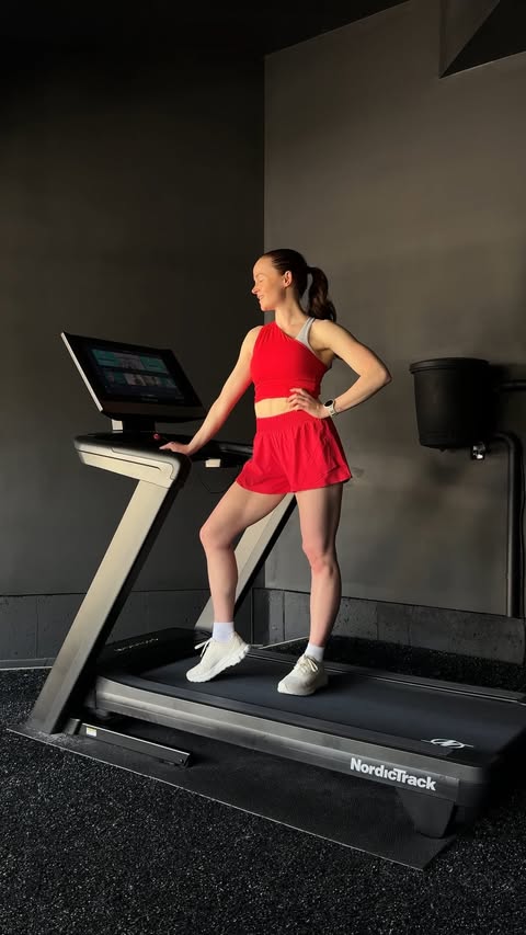 Instagram post by @abby for NordicTrack. Caption reads: [...] of my favourite training tools is my....