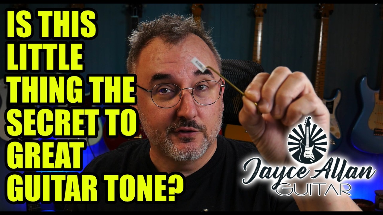 YouTube post by @JayceAllanGuitar for Reverb. Caption reads: Is This Little Thing The SECRET To Great Guitar....