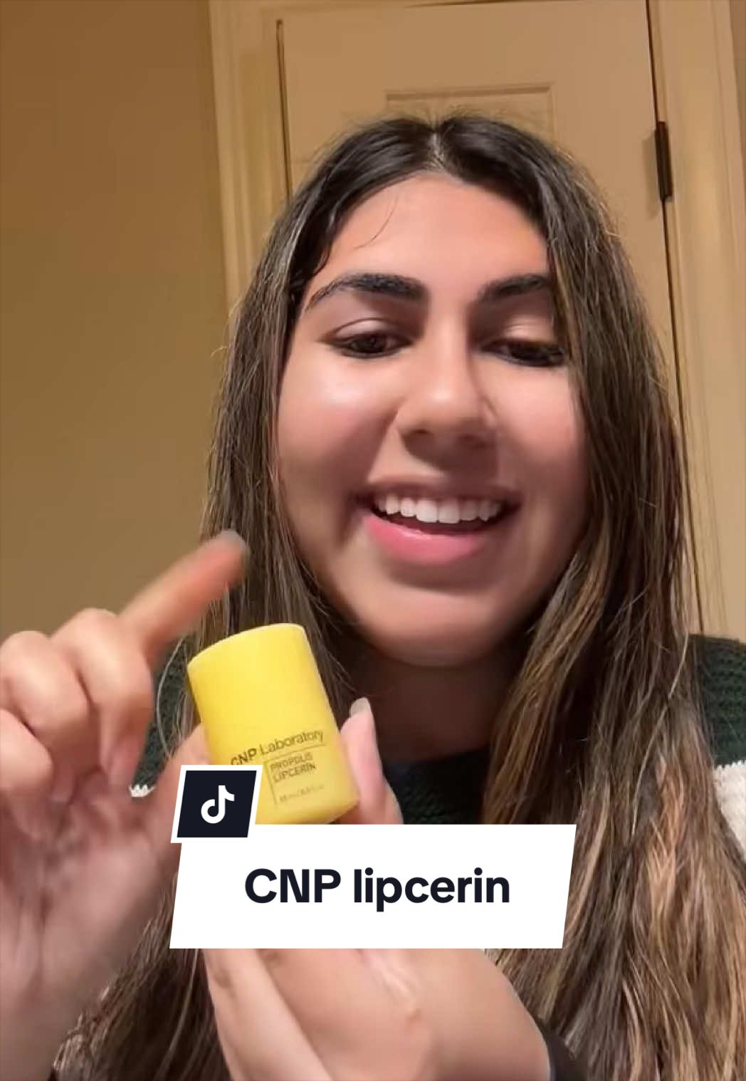 TikTok post by @myramustache for CNP Laboratory VN. Caption reads: [...] lipcerin! 💛 @CNP Laboratory US @CNP....
