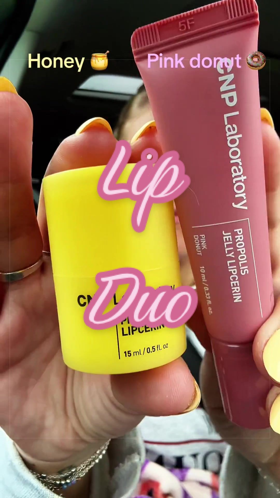 TikTok post by @steeenie17 for CNP Laboratory VN. Caption reads: [...] #glossylips #cnplaboratory @CNP Laboratory....